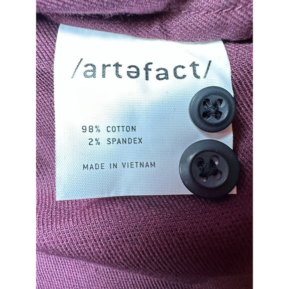 Artefact Cotton Blend Maroon‎ Button Up Long Sleeve Shirt Men's LARGE Slim NWOT - Picture 4 of 9